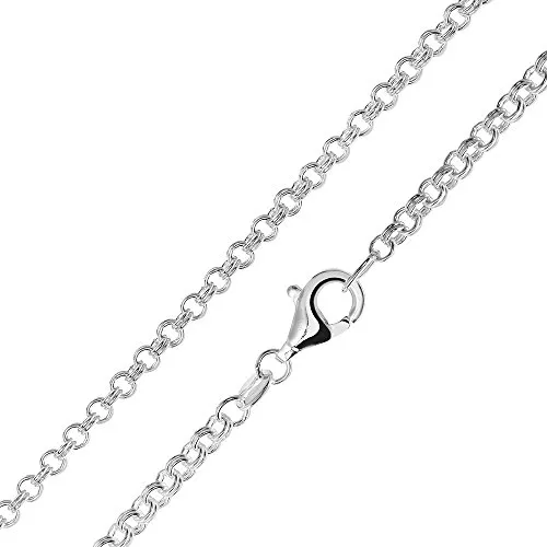 MATERIA Zwillings Ankerkette Silber 925 rhodiniert 45cm - Elegante Zwillings Ankerkette aus rhodiniertem 925 Sterling Silber, ideal für Damen und Herren. Verhindert Anlaufen und kommt im eleganten Satin Schmuckbeutel.