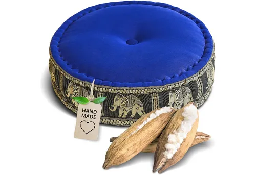 livasia Meditationskissen Zafukissen groß (Deluxe) vegan und handgefertigt, 44x15cm, Kapok
