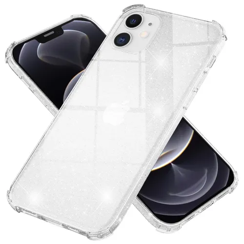 NALIA Glitzer Silikonhülle iPhone 12 Mini Case funkelnd stoßfest