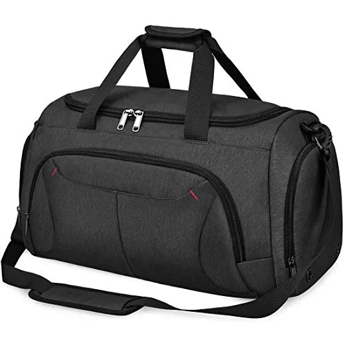 Sporttasche Herren Reisetasche Weekender mit Schuhfach Große Wasserdicht Fitnesstasche Trainingstasche Gym Sport Tasche Handgepäck für Männer und Frauen 40L Schwar