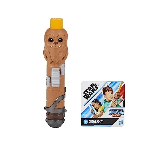Produktbild Star Wars Lightsaber Squad Chewbacca, ausfahrbares gelbes Lichtschwert-Spielzeug mit detailreichem Griff, Spielzeug für Rollenspiele für Kinder ab 4 Jahren, Teil eines coolen Filmkostüms