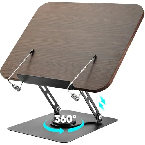 Zouway Buchständer Holz, Book Stand Kinder Höhen und Winkelverstellbar, Kochbuchhalter Faltbar, Buchhalter Leseständer für Büro, Küche, Schule, Lehrbuch, Rezept, Zeitschrift, Kindle, Tablet