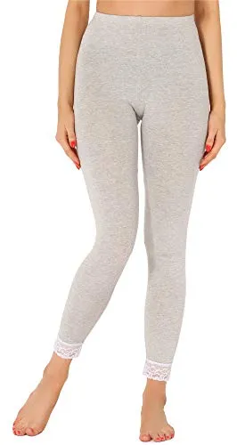 Merry Style Damen 7/8 Leggings mit Spitze MS10-342(Melange,L)