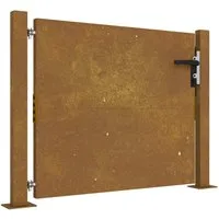 vidaXL Gartentor 105x80 cm aus Cortenstahl - Gartentor aus wetterfestem Cortenstahl, rostet mit der Zeit für einen einzigartigen Look. Abschließbar und ideal für sichere Eingänge zu Garten oder Terrasse.