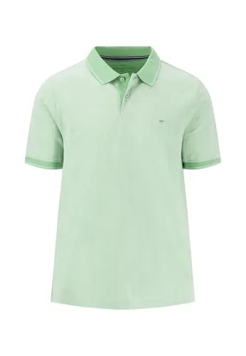 FYNCH-HATTON Piquè-Poloshirt in Two-Tone-Optik Turf Green - Poloshirt für Herren in Two-Tone-Optik, stilvoll und bequem für einen eleganten Freizeit-Look.