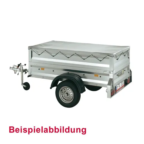 Abdeckplane Einachs Stahlblech-Anhänger, grau