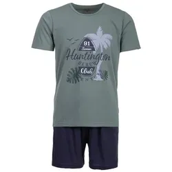 Henry Terre Schlafanzug Pyjama Set Shorty - Beach grün 3XL