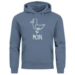 MoonWorks® Hoodie Herren Moin Möwe - Lustiger Kapuzenpullover für Nordlichter - Fun-Kapuzenpullover mit witzigem Möwenmotiv und 'Moin'-Schriftzug. Ideal für Hamburg-Fans, aus super softem Material für hohen Tragekomfort in Übergrößen bis 4XL.