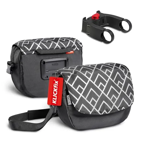 Borgen KLICKfix Lenkertasche Fahrrad - Wasserabweisende und geräumige Fahrrad Lenkertasche 5 L - Fahrradtasche Lenker