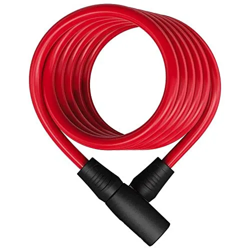 ABUS Spiralkabelschloss Star 4508K/150 - Fahrradschloss aus 8 mm starkem Spiralkabel - ABUS-Sicherheitslevel 2 - Rot