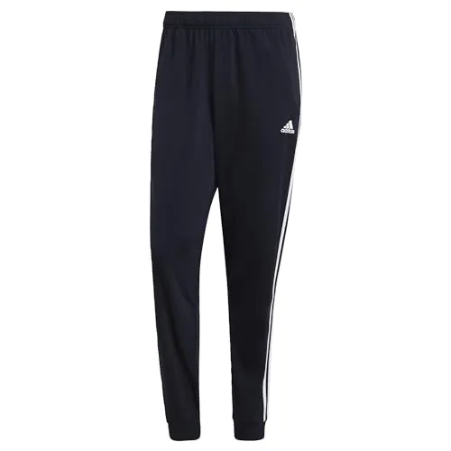 adidas Herren Essentials Warm-Up Tapered 3-Stripes Track Pants - Sporthosen aus 100 % recyceltem Polyester, regulär geschnitten mit elastischem Bund und praktischen Taschen für optimalen Komfort beim Training.
