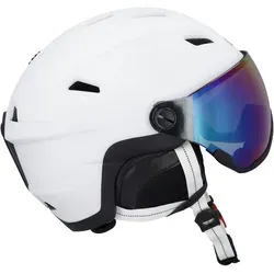CMP WA-2 Ski Helmet With Visor bianco-nero (00XS) L - Skihelm mit Visier für maximalen Schutz und Komfort, ideal für Skifahrer. Mit einstellbarem Mikrometersystem und robustem Design bietet er Sicherheit nach EN 1077-B und klare Sicht bei jedem Wetter.