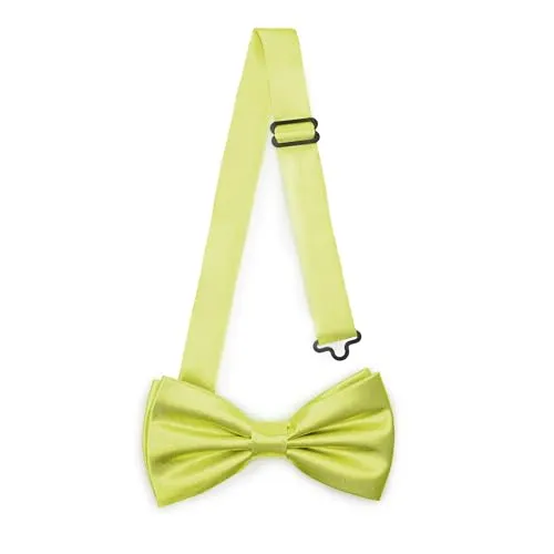 Ladeheid Elegante Herren Fliege - Hochwertig, Glänzend, Verstellbar, Perfekt für Hochzeit, Party, Büro. Ideal für Männer, Frauen, Teenager BMS (12cm x 6cm, Gelb)