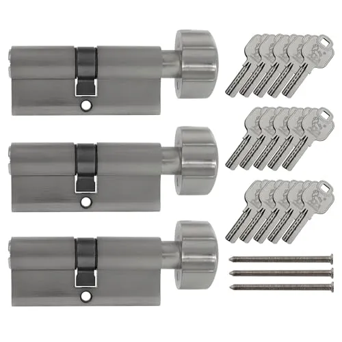 3x Knaufzylinder KD 70 mm 35/35 gleichschließend inkl. 15 Schlüssel