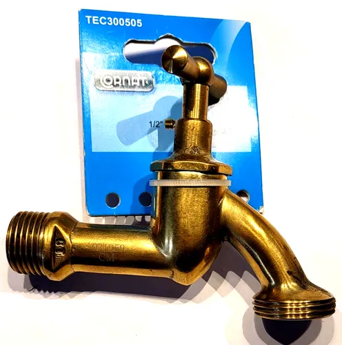 Auslaufventil 1/2 Zoll Knebelgriff Messing poliert Cornat TEC300505