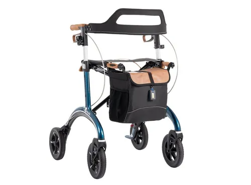 Saljol Carbon Rollator - Eleganter und ultraleichter Rollator (5,6 kg) aus Carbon, ideal für Sicherheit und Komfort. Mit Sitzfläche für bis zu 150 kg und über 30 Reflektoren für gute Sichtbarkeit im Dunkeln.
