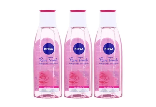 Nivea Gesichtspeeling 3 x NIVEA Rose Touch Gesichtswasser mit Rosenwasser alle Hauttypen klä