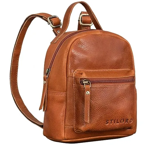STILORD 'Tiny' Mini Rucksack aus Leder - Tagesrucksäcke in hochwertigem Echtleder mit Vintage-Optik, ideal für Reisen und Städtetrips – kompakt und stilvoll für jeden Anlass.