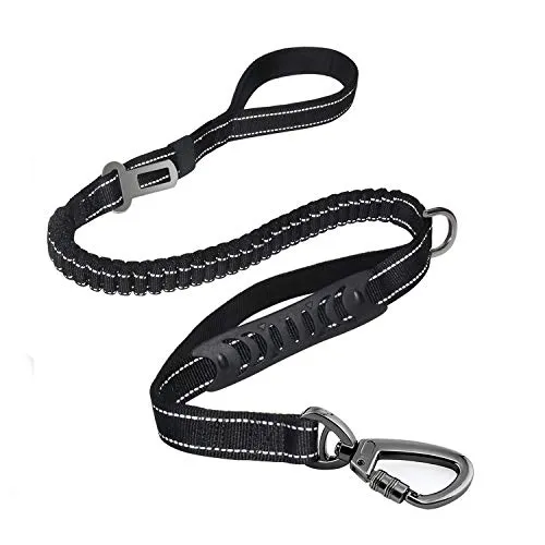 Fashion&cool Robuste Hundeleine, besonders große Hunde mit bis zu 150 kg, 1,8 m, reflektierend, stoßdämpfend, mit Bungee-Schnalle, 2 gepolsterte Verkehrshebel für zusätzliche Kontrolle