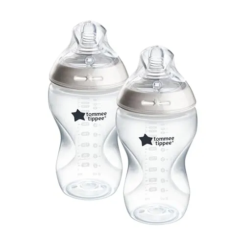 Produktbild Tommee Tippee-Babyflaschen, Natural Start Anti-Kolik-Flaschen, 340ml, brustähnl. Sauger, Anti-Kolikventil, selbst steril., Zubehör, dekor. 2er-Pack