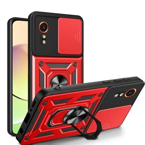 Handyhülle für Samsung Galaxy Xcover 7 | Stoßfest & Kratzfest | Mit Kameraschutz, Anti-Fingerabdruck & robustem Panzerschutz-Design | Rot