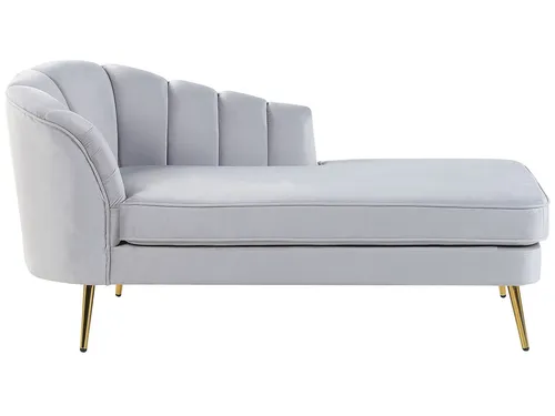 Produktbild Chaiselongue Allier Samt grau links mit Lehne