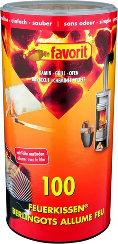 Favorit Anzünder für Kamin - 100 Stück Feuerkissen - Grillanzünder in praktischer Vorratsdose, ideal für Kamin und Ofen. Hochwertige Anzünder für ein einfaches Anzünden, sicher und effektiv.