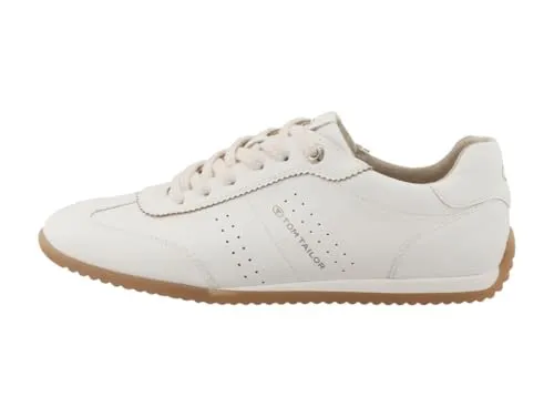 TOM TAILOR Licence Sneaker aus Lederimitat in Weiß (Größe 39 EU) - Moderne flache Sneaker aus hochwertigem Lederimitat, ideal für den Alltag. Mit herausnehmbarer Innensohle und bequemem Schlupfverschluss für einfachen Einstieg.
