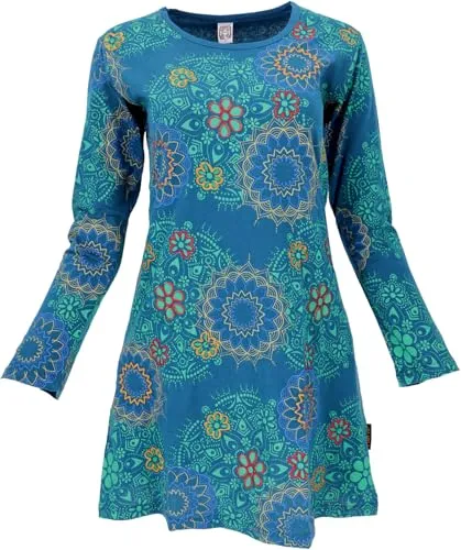 Produktbild GURU SHOP Besticktes Boho Chic Minikleid in Petrol