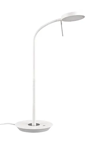 LED Schreibtischleuchte MONZA dimmbar mit Flexarm, 57cm Weiß - Moderne Lampe für Schreibtisch und Nachttisch, stufenlos dimmbar mit Flexarm für individuellen Lichtwinkel und einstellbarer Lichttemperatur.