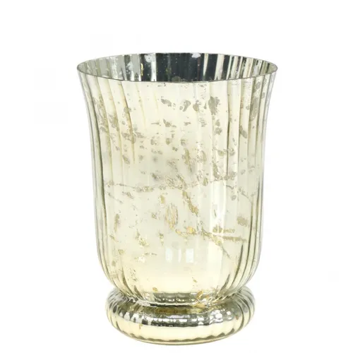 Vintage Windlicht Glas Teelichthalter Teelichtglas Antik Ø14,5cm H20cm