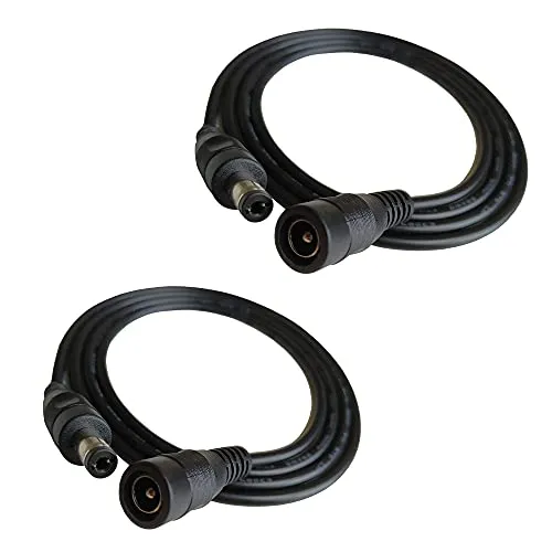 DZYDZR 2 Stück 1 Meter 5,5 x 2,1mm DC 12V Adapter Kabel Netzkabel Männlichen zu Weiblichen für CCTV Kamera (3,3ft)