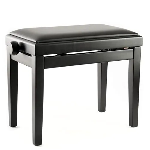 Fame PB-10C V Klavierbank - Höhenverstellbar und Bequem - Elegante Klavierbank in Matt Schwarz, höhenverstellbar von 48-56 cm, mit bequemer Kunstleder-Polsterung für langanhaltenden Komfort und stabilen Gummifüßen für Sicherheit.