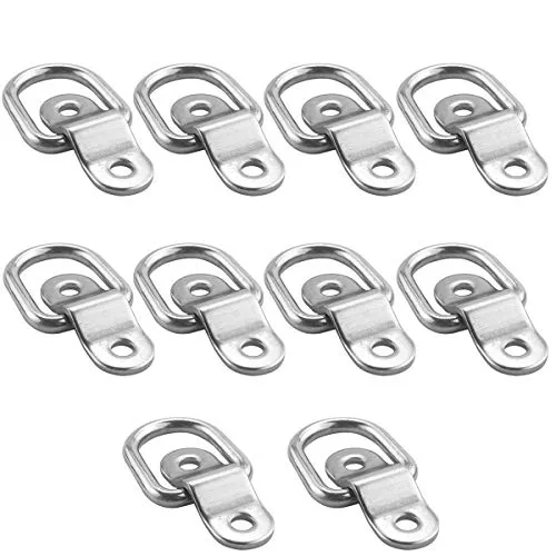TooTaci D Ring Zurrösen Edelstahl,10 Stück Zurring Augplatte Edelstahl Aufbauring D-Ringe,Aufbauzurrösen Zurrring,Heavy Duty Zurrösen für Anhänger,LKW,Bootszubehör,pkw,Kajak