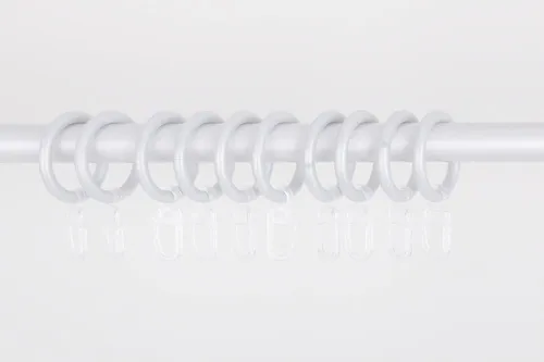 Clever-Kauf-24 Gardinenring 1 Set = 10 Stück Ringe mit Haken für 16mm Stilgarnituren, (10-St)