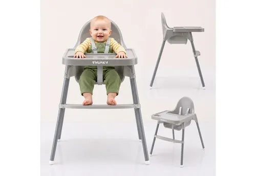 TWINKY Kinderstuhl Baby Hochstuhl ECO Edition, Höhenverstellbar mit Esstischchen