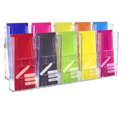 10-Fach DIN Lang (1/3 DIN A4) Wandprospekthalter / Wanddisplay / Flyerhalter