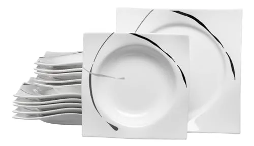 Ritzenhoff & Breker Dacapo Tafelservice 12-teilig - Hochwertiges Porzellan Tafelservice, spülmaschinengeeignet und perfekt für stilvolle Tischgedecke.