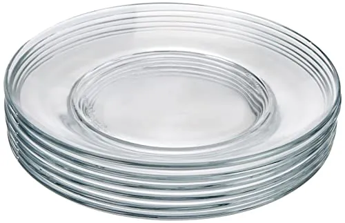 Duralex Dessertteller LYS transparent - Set mit 6 Stück - Hochwertige Teller aus gehärtetem Glas, extrem bruchfest und temperaturbeständig von -20 bis 150 °C. Ideal für den täglichen Gebrauch und spülmaschinenfest.