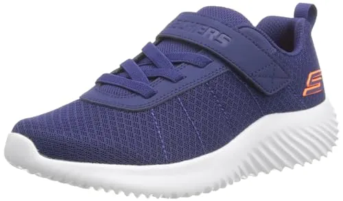 Skechers Bounder - Baronik 403744L-NVY, Dunkelblaue Sportschuhe für Jungen - Halbschuhe mit Klettverschluss von Skechers, bieten optimalen Tragekomfort dank weicher Textildecksohle und atmungsaktivem Obermaterial.