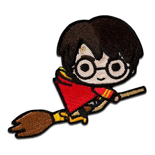 Catch the Patch Harry Potter auf dem Besen - (Größe: 5,2 x 7,6 cm) – Aufbügler & Applikationen in verschiedenen Größen – Ideal für Kleidung, Schulranzen, Jeans & Rucksäcke