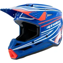 Alpinestars SM3 Wurx Jugend Motocross Helm - Größe M, weiss-rot-blau - Motorradhelm mit ECE 22-06 Zertifizierung, extrem leicht mit nur 1060 g und sicherem Doppel D-Ring Verschluss für optimale Sicherheit beim Fahren.