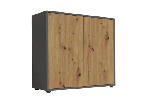 moebel-dich-auf Schuhkommode BEN 4 - Moderne 2-Türige Kommode mit Push-to-open-Funktion - Schuhkommoden, platzsparend und modern, bietet Platz für ca. 16 Paar Schuhe und überzeugt durch ihre praktische Push-to-open-Funktion.