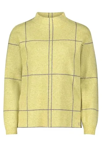 Betty Barclay Damen Strickpullover kariert 38, Patch Green/Grey