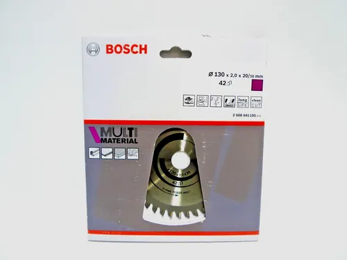 Bosch Multi Material Kreissägeblatt 2608641195 - Werkzeugteil für vielseitige Anwendungen, mit hochqualitativen Carbide-Zähnen für präzise Schnitte in Holz, Metall und Kunststoff. Robust und langlebig für anspruchsvolle Projekte.