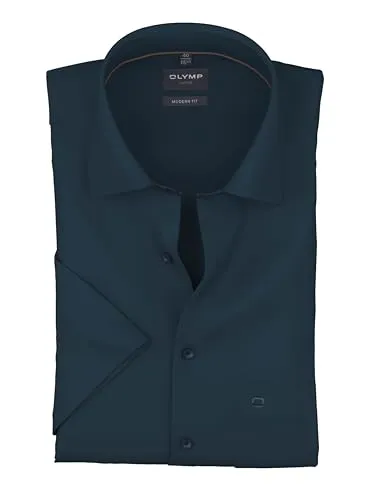 OLYMP Herren Oberhemd Langarm 124912 – Modern Fit in Marine - Elegantes Herrenoberhemd mit Modern Fit und New Kent Kragen. Pflegeleicht und ideal für den Alltag oder besondere Anlässe, sorgt für einen stilvollen Auftritt.