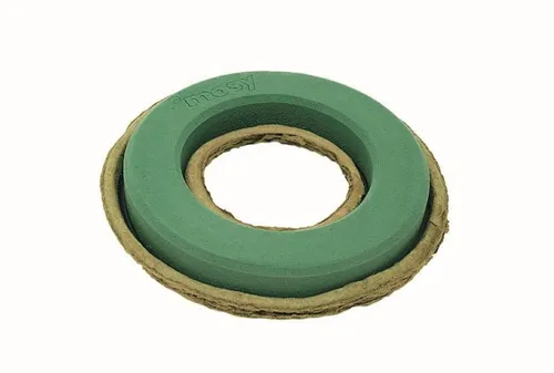 mosy Bastelmoos Ring m. Nass-Steckmasse u. Altpapierunterlage, 17 cm Durchm., Kranz, rund, Steckschaum, Steckmoss, Steckschwamm