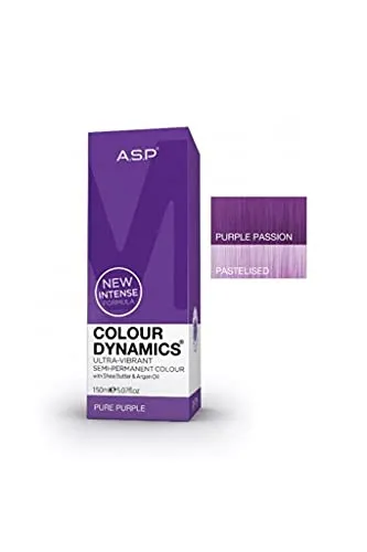 ASP Affinage Colour Dynamics Pure Purple 150 ml - Semi-permanente Haarfarbe für strahlende Töne, pflegt mit Sheabutter und Arganöl, ideal für individuelles Blond und Pastell-Effekte. Hält 6-10 Haarwäschen.