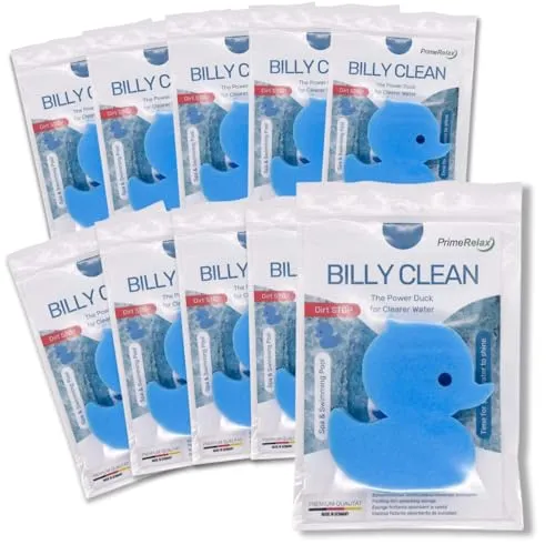 PrimeRelax 10er-Set Billy Clean - Effektiver Pool- und Whirlpool-Reinigungsschwamm - Reinigungsmittel für Pools & Badewannen, absorbiert bis zu 40-faches seines Gewichts und reduziert Schmutzbildung an der Wasserlinie.