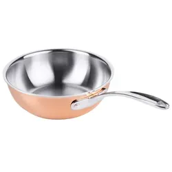 Sauteuse, Kupfer/Edelstahl, Ø20 cm, 7 cm Höhe, 1,8 Liter in kupfer von Contacto